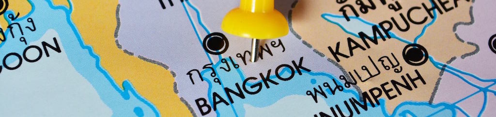 mapa Tajlandii z zaznaczonym Bangkokiem